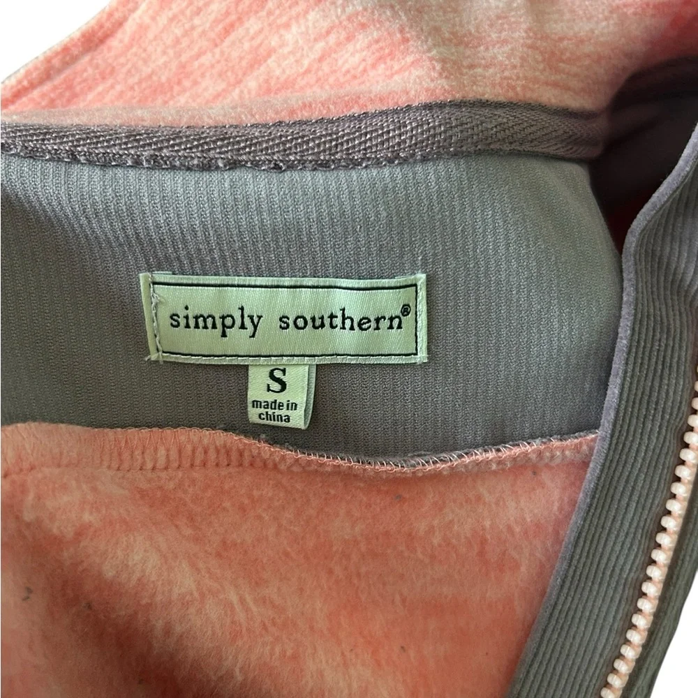 Simply Southern SimplyCordy Half-Zip Sweatshirt in Coral & Purple S - Picture 7 of 11